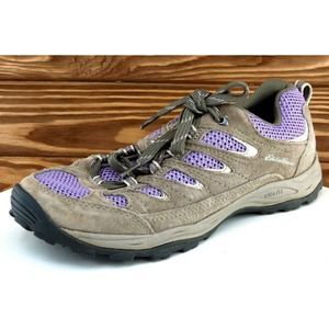 Eddie Bauer Women Sz 8 M Brown Lace Up Hiking Leather‎ Shoe